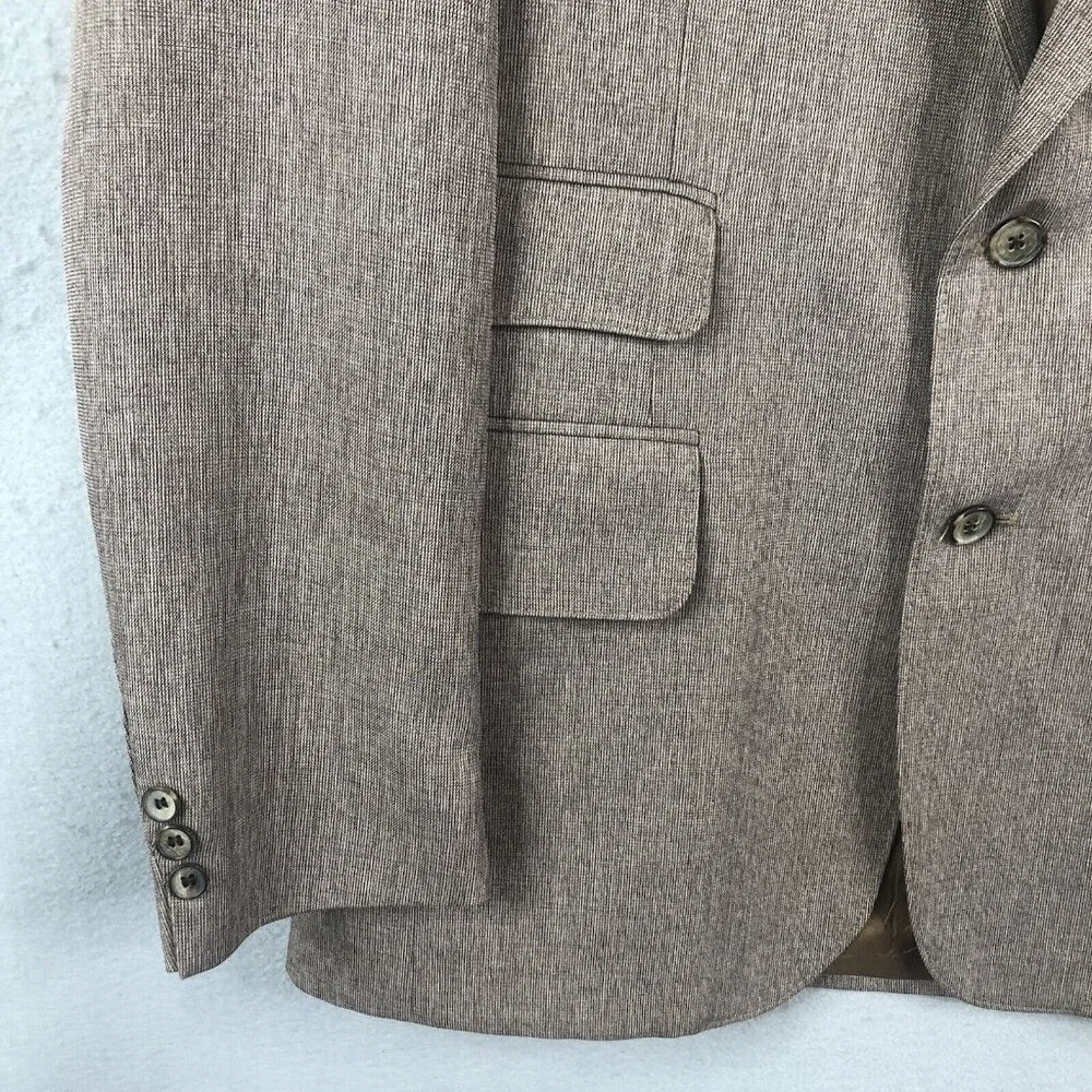 Vintage Levis Blazer Coat Mens 42L Long Brown Knit Sport Coat Jacket Retro